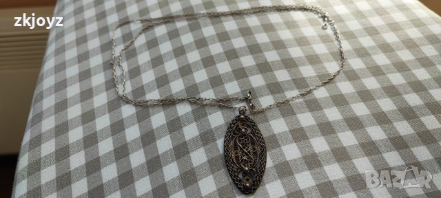 СТАРИННО СРЕБЪРНО КОЛИЕ ФИЛИГРАН 7.15 ГРАМА, снимка 7 - Колиета, медальони, синджири - 43899539