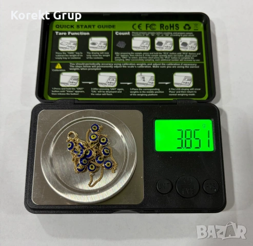 Златен синджир с маниста 3.85 грама 14 карата 585, снимка 3 - Колиета, медальони, синджири - 53037743