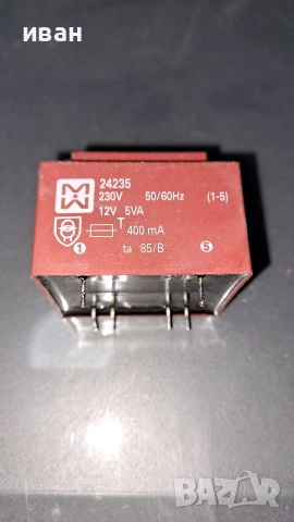 трансформатор 12v/400ma, 5va., снимка 2 - Друга електроника - 52702988