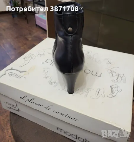 Боти с ток , естествена кожа, снимка 2 - Дамски боти - 49686177