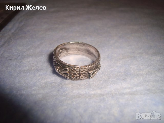СТАРИНЕН СРЕБЪРЕН РЯДЪК РЪЧНО ПРАВЕН ПРЪСТЕН с ПЕЧАТ на МАЙСТОРА КОЛЕКЦИОНЕРСКИ УНИКАТ 28763, снимка 13 - Антикварни и старинни предмети - 37277521