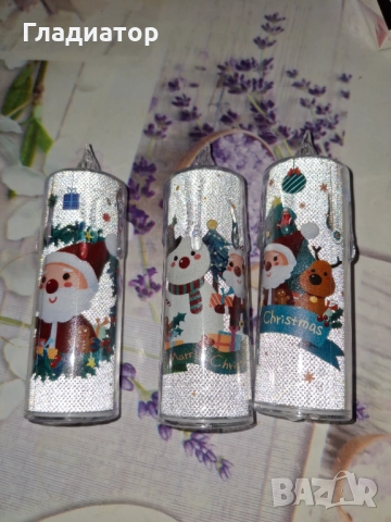 Декоративни коледни свещи, снимка 3 - Декорация за дома - 52620413