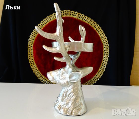 Глава на Елен,свещник,стойка,статуя от калай. , снимка 7 - Антикварни и старинни предмети - 42936581