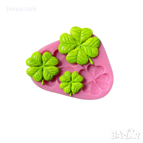 Силиконов молд 3 Детелини за фондан декорация на торта детелина за късмет и щастие, снимка 3 - Форми - 44842900