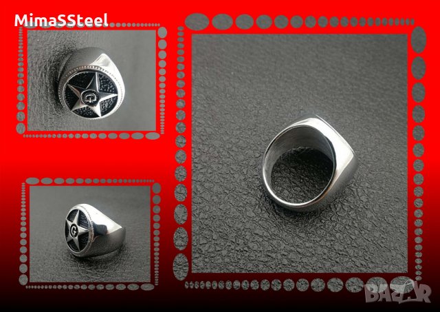 G Star Мъжки стоманен пръстен Stainless Steel 316L , снимка 6 - Пръстени - 27690532