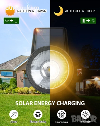 Комплект от 2 бр. Соларни градински спот лампи, топло бяло, снимка 3 - Соларни лампи - 52231799