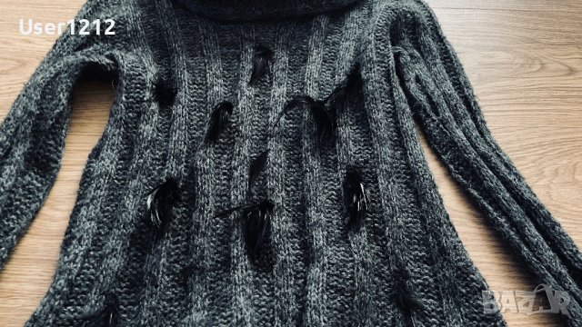 Дамски пуловер с естествени пера , снимка 3 - Якета - 44112567