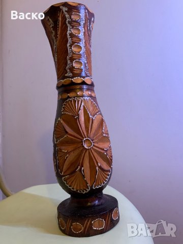Дърворезба ваза, снимка 4 - Вази - 38342831