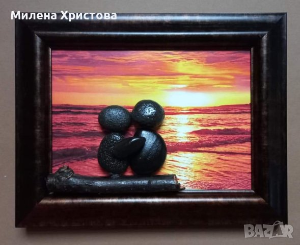 Подарък за Свети Валентин с морски камъчета , снимка 1 - Пана - 43883422