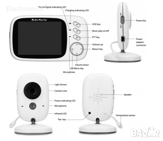 VB603 Бебе монитор бебефон, снимка 2 - Друга електроника - 48074421