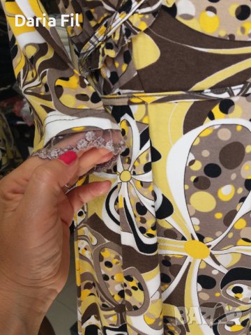 Рокля без закопчаване в жълти цветове, снимка 4 - Рокли - 36888265