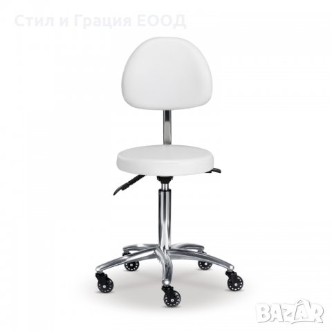 Козметичен/фризьорски стол - табуретка с облегалка Rita 53/73 см, снимка 3 - Друго оборудване - 26788037