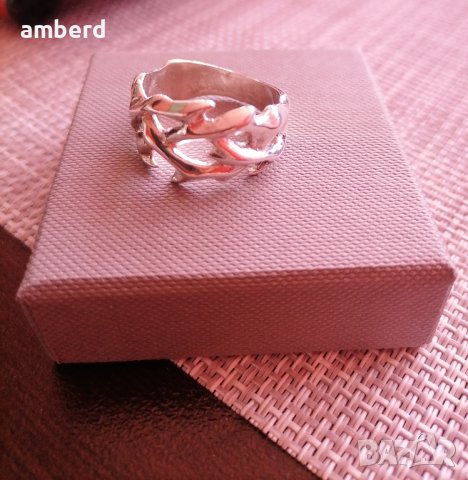 Унисекс сребърен пръстен - модел R115A, снимка 3 - Пръстени - 43803645