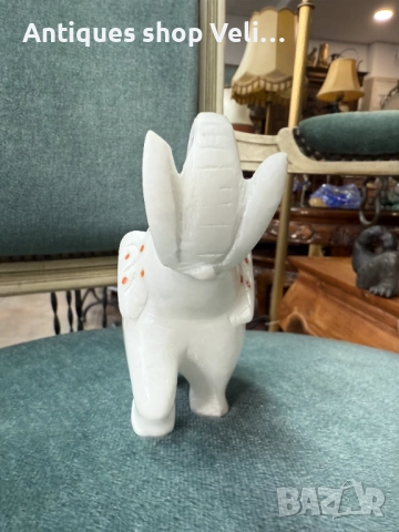 Мраморна фигура на слон №7657, снимка 4 - Антикварни и старинни предмети - 52582189