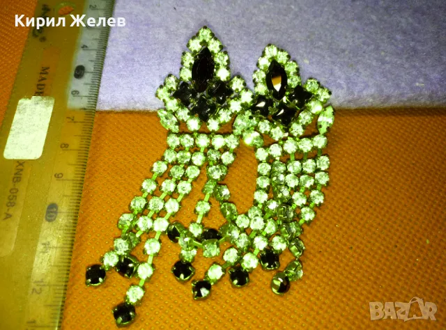 ПРЕКРАСНИ СТАРИ КРИСТАЛНИ РЕТРО КЛИПС ОБЕЦИ ФАСЕТИРАН БОХЕМСКИ КРИСТАЛ 47399, снимка 11 - Антикварни и старинни предмети - 47336265