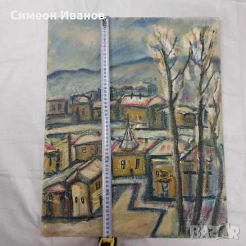 Интересна стара картина пейзаж  SG2018, снимка 7 - Картини - 47576885