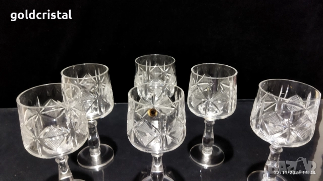 кристални чаши за вино , снимка 2 - Антикварни и старинни предмети - 52506626