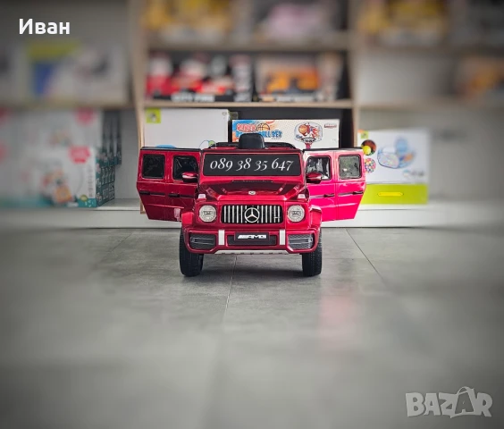 ПОСЛЕДНИ 2 БР!ТОП ЦЕНА!НОВО!Акумулаторен джип Mercedes G63 AMG с 12V батерия,EVA гуми,металик, снимка 5 - Електрически играчки - 51187648