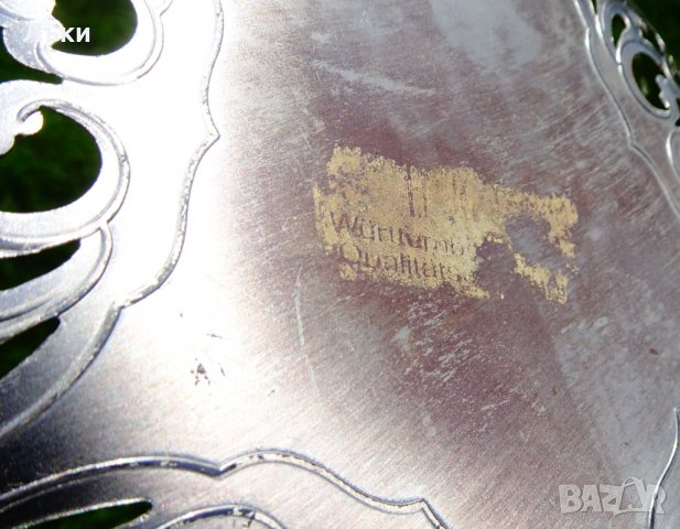 Посребрена фруктиера,разкошен ажур 22 см.,барок. , снимка 10 - Антикварни и старинни предмети - 33339545