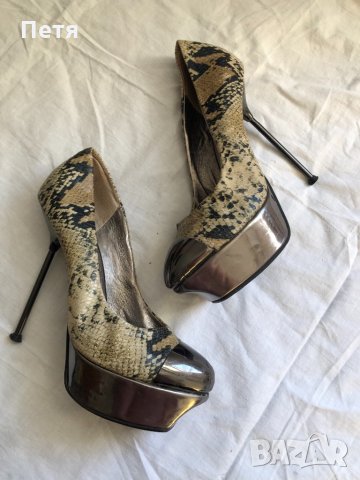 Rebbeca Miu Дамски змийски обувки с метален ток пирон, снимка 3 - Дамски елегантни обувки - 32814659