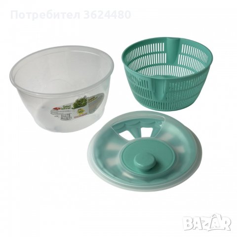 Уред за измиване и отцеждане на зелена салата и листни зеленчуци, снимка 6 - Прибори за хранене, готвене и сервиране - 40040199