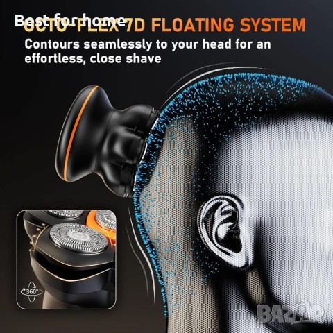 Maxgroom Самобръсначка за глава за плешиви мъже, 7D ,водоустойчива , снимка 3 - Машинки за подстригване - 53282656