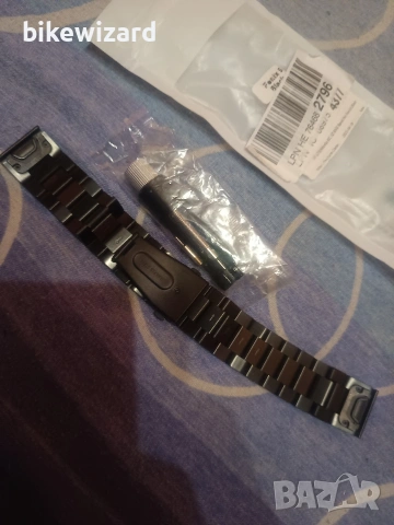 Черна метална верижка за Garmin Fenix 5 НОВА, снимка 3 - Каишки за часовници - 53458896