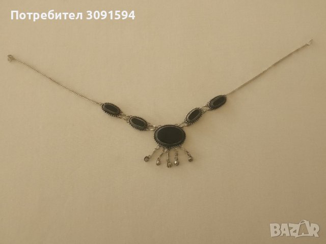 Възрожденско колие с ШЛИФОВАН ЧЕРЕН ахат, снимка 5 - Антикварни и старинни предмети - 43625694