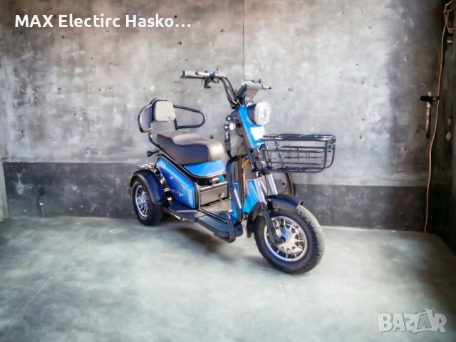 Двуместна електрическа триколка MaxMotors Pudding 600W-48V-20Ah-BLUE