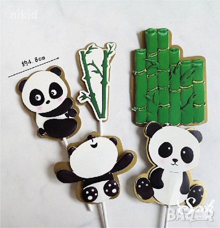 Панда Панди Бамбук картонени топери украса декор за торта парти рожден ден, снимка 2 - Други - 33440905