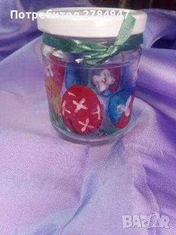 Ръчно рисуван буркан Великден , снимка 4 - Декорация за дома - 49909877