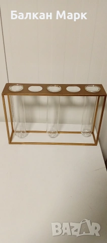 Метална ваза с епруветки – нова