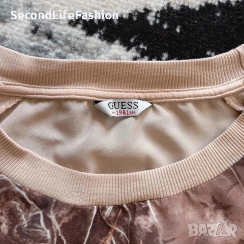 Дамска блуза с дълъг ръкав и флорален принт Guess, размер S, снимка 2 - Блузи с дълъг ръкав и пуловери - 52571935