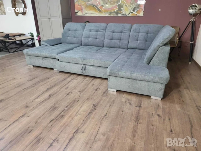 ПРОМОЦИЯ!!! Светло сив П - образен ъглов диван Nixon с функция сън, снимка 12 - Дивани и мека мебел - 52829699