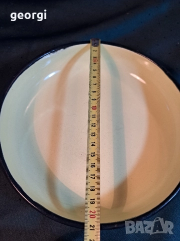 ретро българска емайлирана чиния 29/6, снимка 4 - Чинии - 52809091