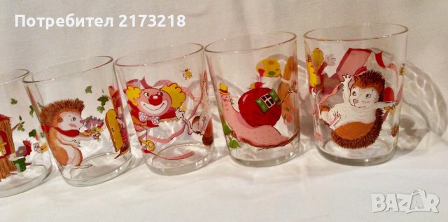 стъклени чаши - с детски мотиви, снимка 3 - Чаши - 43571347