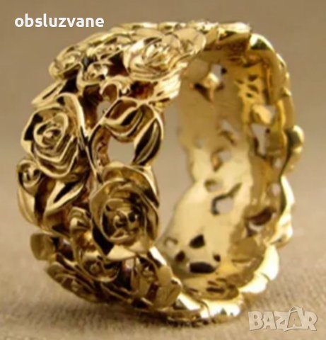 Изящен пръстен-халка Ретро Рози, снимка 1