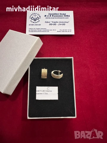 ***КАТО НОВИ/УНИКАЛНИ***Златни обеци 1,72гр. 14к, снимка 1