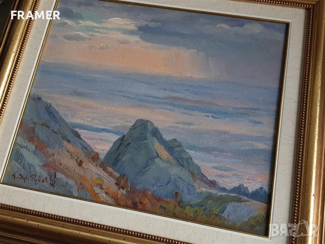 Георги Христов Рубев 1897 - 1975 Пред буря Сините камъни Сливен, снимка 5 - Картини - 43044993