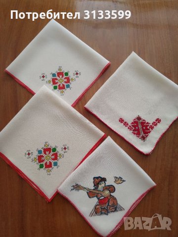Копринени носни кърпички; кърпички - аксесоари; изделия на една кука; бродерия, снимка 1 - Декорация за дома - 37540609