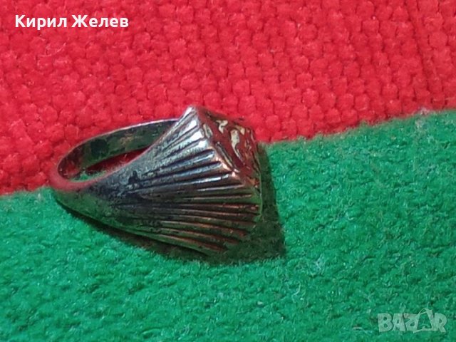 СТАРИНЕН СРЕБЪРЕН ПРЪСТЕН ВИСОКА ПРОБА ОКСИДИРАНО СРЕБРО АЖУРНА МАЙСТОРСКА РЪЧНА ИЗРАБОТКА 36598, снимка 5 - Антикварни и старинни предмети - 39971059