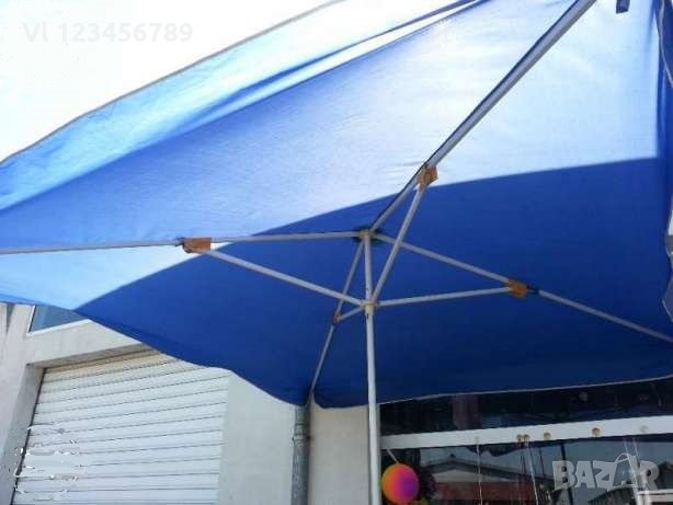 Огромен градински чадър правоъгълен 2,7х2,7 М, снимка 6 - Градински мебели, декорация  - 21504125