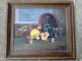 Стара картина,масло на платно,1950г , снимка 4