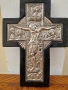 Страхотна антикварна сребърна икона кръст сертификат маркировки , снимка 3