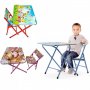 Най-новите модели сгъваеми детски комплекти масичка + стола с картинки