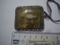 Стара голяма сребърна висулка с морски мотиви., снимка 3