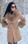 Дамско луксозно палто кашмир вълна и лисица код 128, снимка 1 - Палта, манта - 37801267