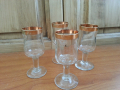 Стъклени чаши чашки златен кант, снимка 3