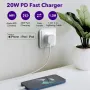 Бързо зарядно устройство за iPhone, 20 W USB C щепсел с кабел 1M, снимка 6