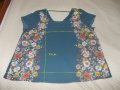 Петролено синя блуза на цветя, XL, XXL размер, снимка 4
